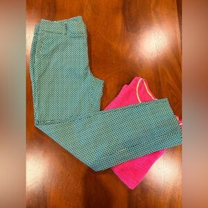Banana Republic green circle design pants, size 4